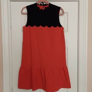 Victoria Beckham for Target Orange and Black Color Blocking Dress